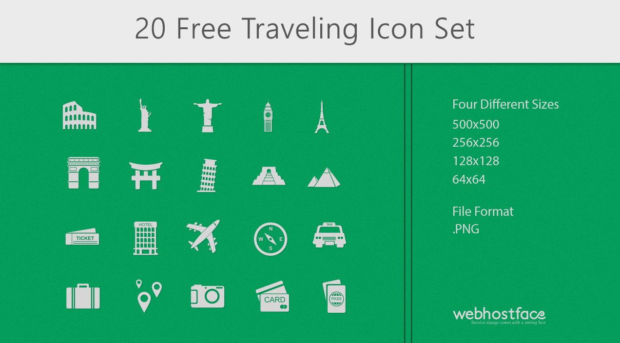 Read more about the article Travel the World this Summer with our Free Travel Icon Set